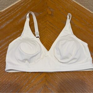 Rhonda Shear White Wireless Padded Lounge Bra
